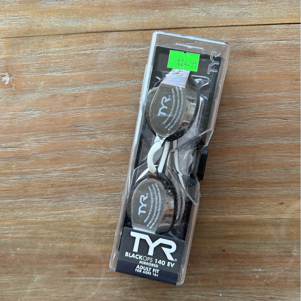 TYR Black Swim Goggles with Clear Lenses